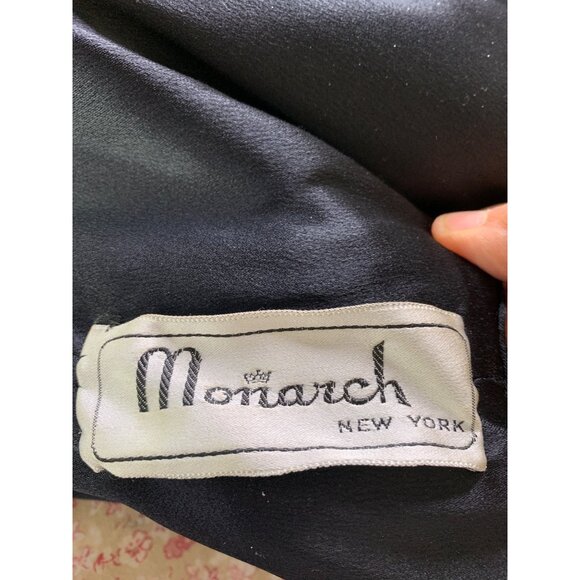 Vintage 50s Monarch for Martins Wool Blend Coat With Mink Fur Collar Black 7744 - Picture 4 of 9